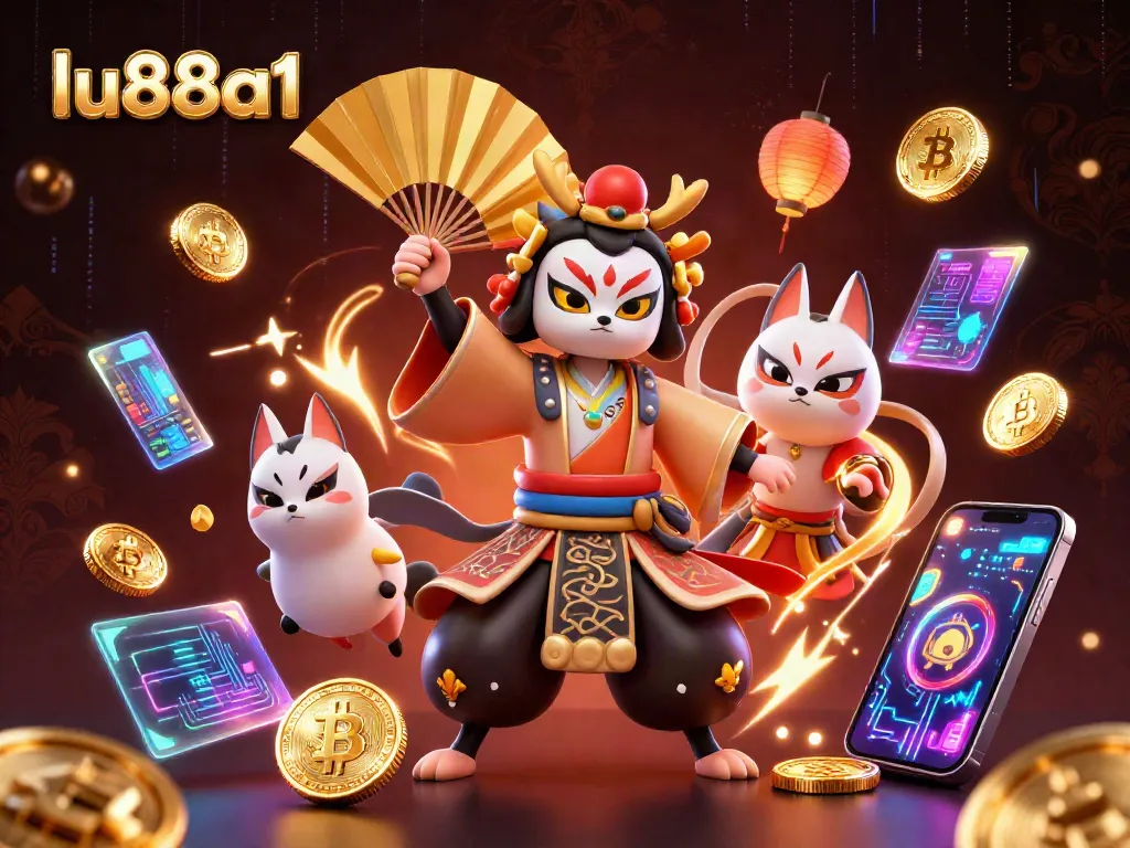 Experience thrilling gameplay at lu88a1 with vibrant 3D casino illustration featuring unique characters and elements.