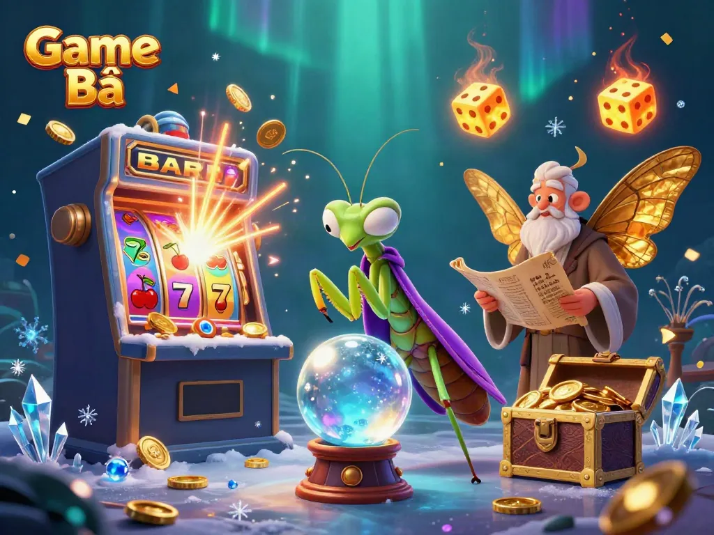 Experience the thrill of Game Bài with a colorful jackpot explosion and mystical characters.