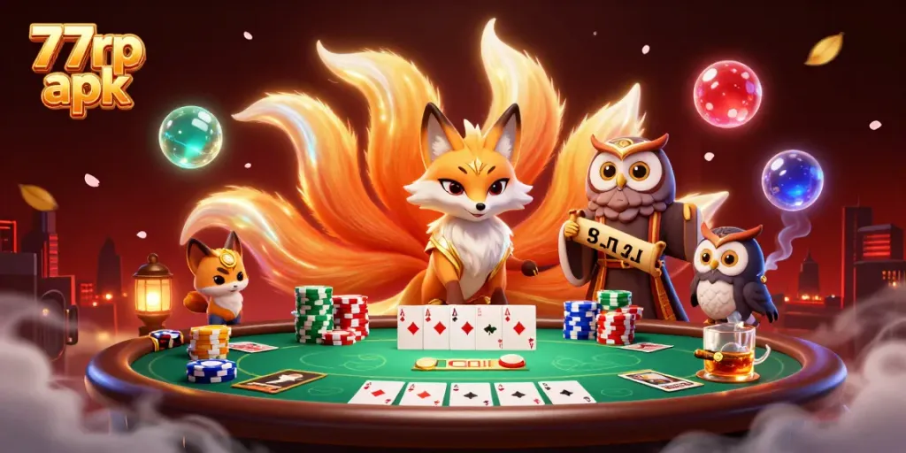 Experience the thrill of 77rp apk with vibrant casino elements and enchanting characters.