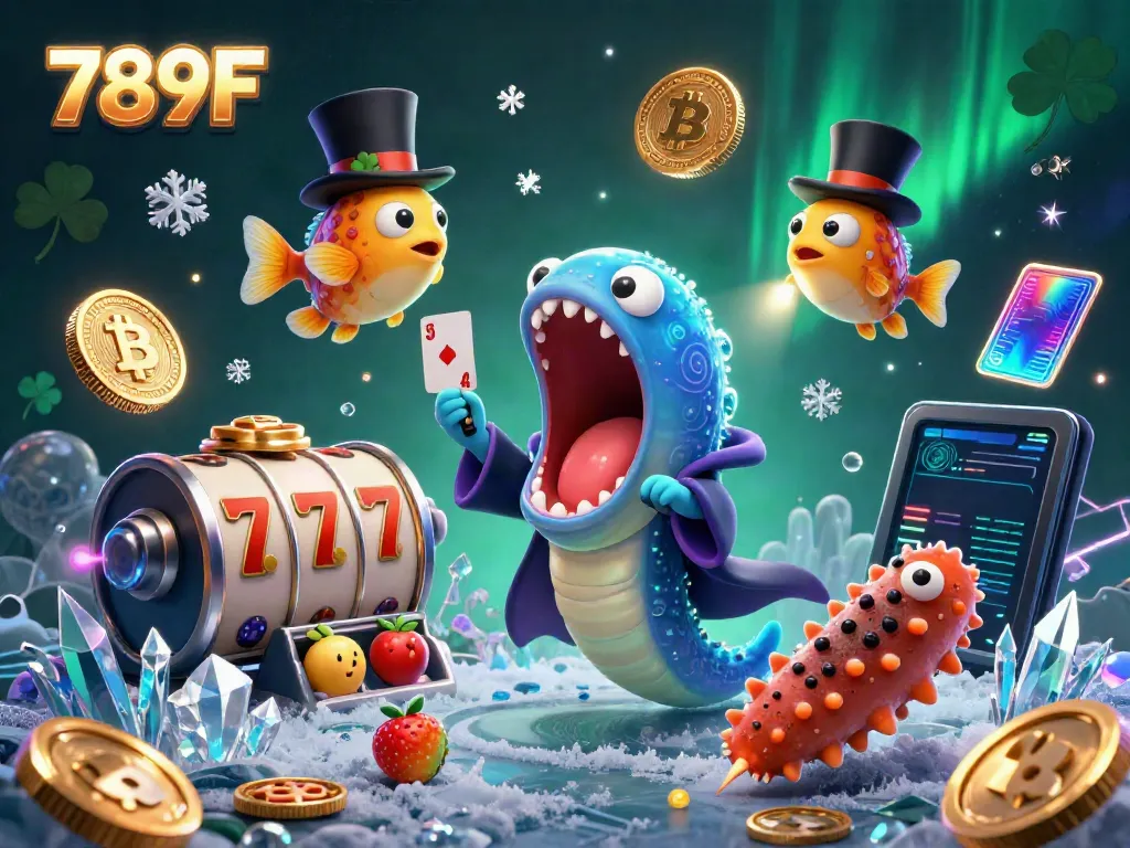Experience the excitement of 789F with a magical underwater scene featuring gambling-themed characters and vibrant elements.