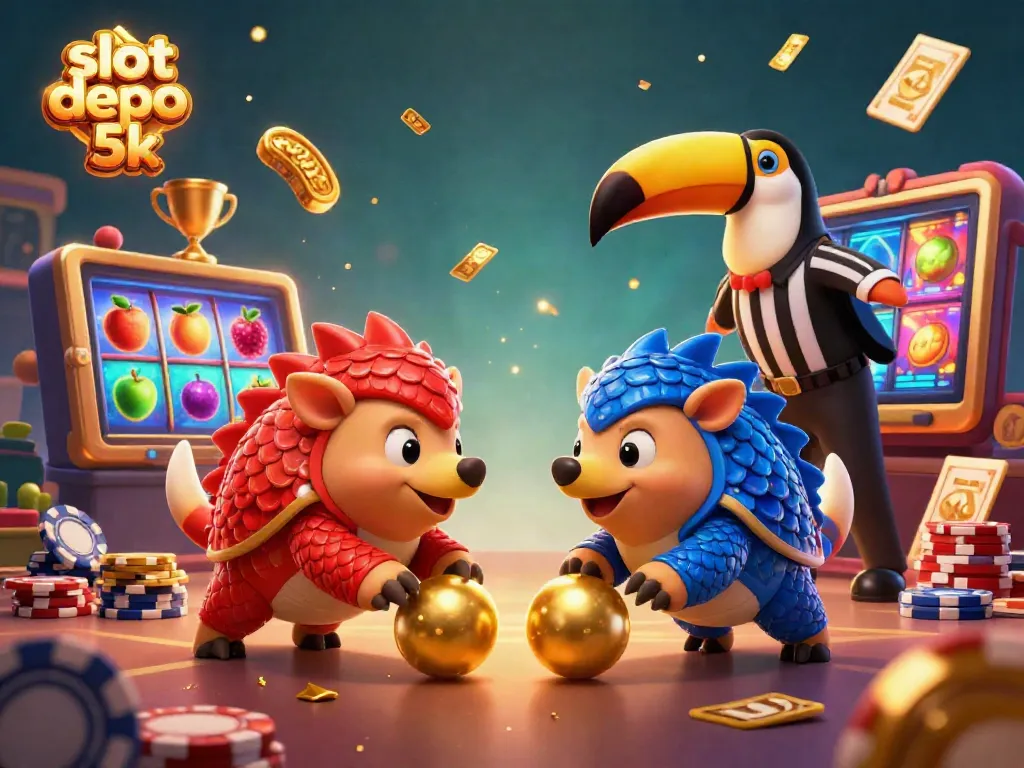 Engage in thrilling gameplay at slot depo 5k with rival pangolins and sparkling jackpot elements.