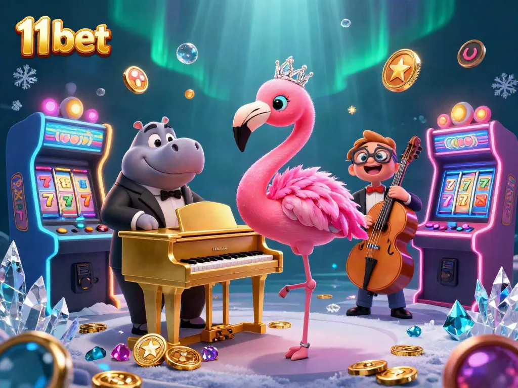 Spin the reels at 11 bet with vibrant casino adventures in a colorful dynamic scene.