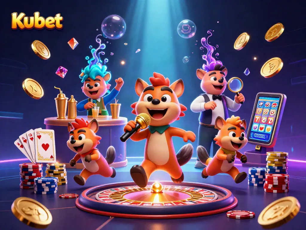 Kubet hyenas operate a lively comedy casino with dazzling elements, showcasing fun betting activities.