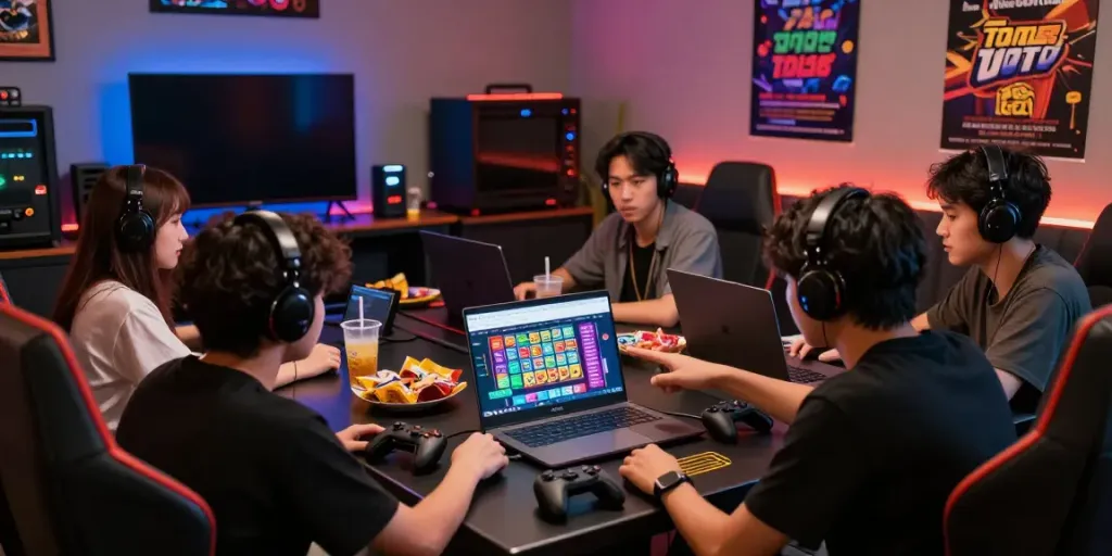 Momen seru di lounge game, teman-teman bermain Toto Togel melalui SERIBUTOTO.