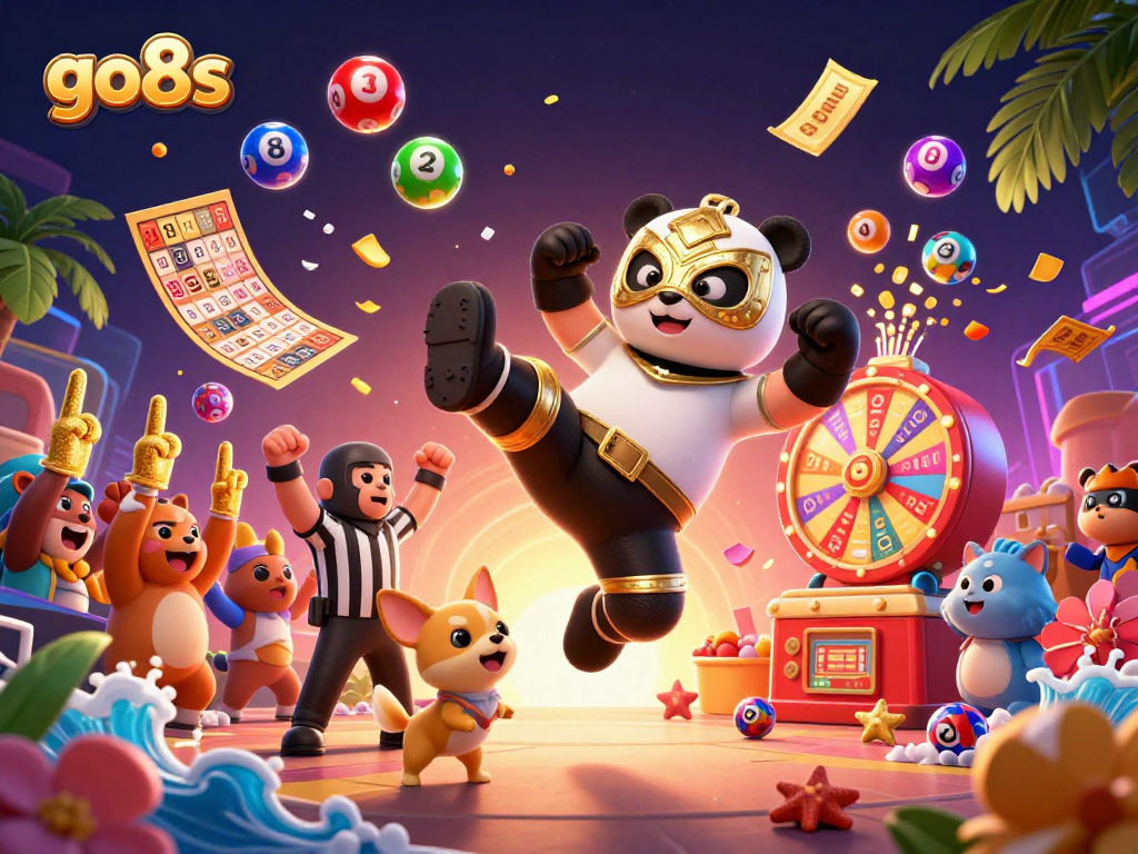 Experience thrilling wins with go8s in vibrant games featuring colorful lottery elements and excited animal spectators.