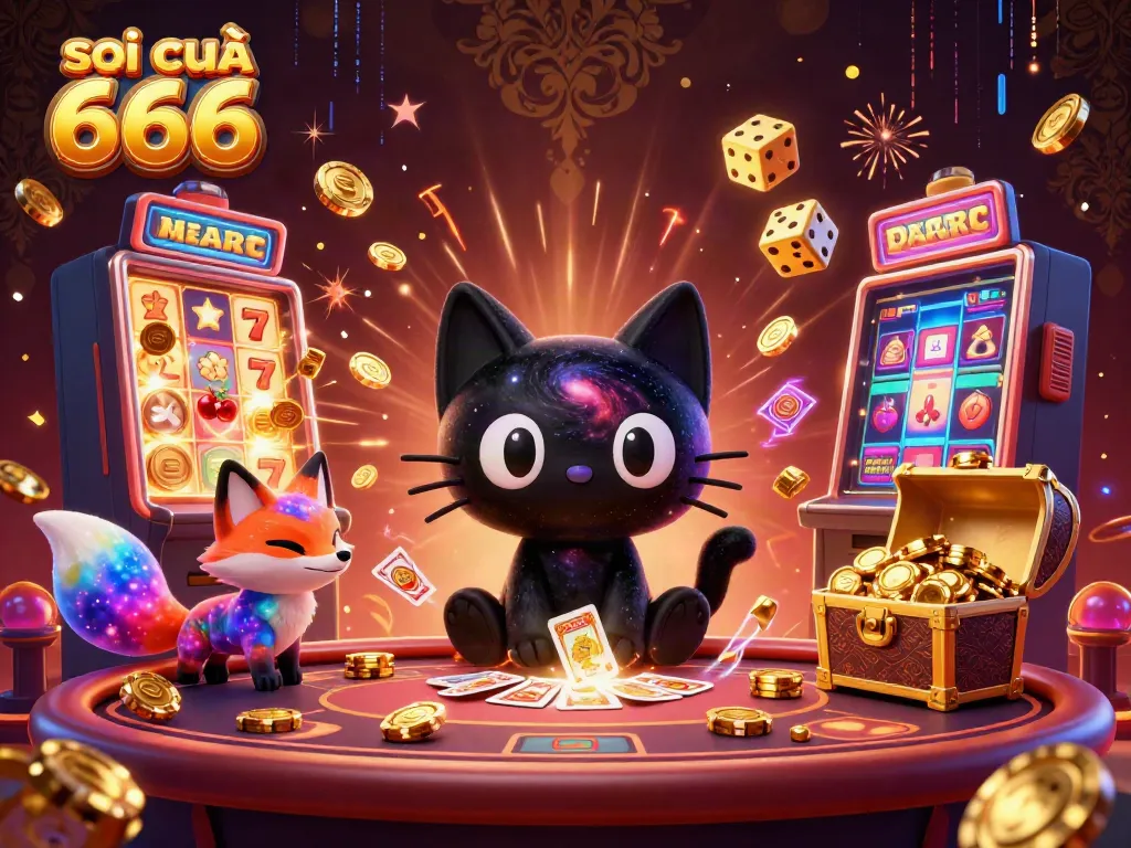 Engage with soi cầu 666 in an exciting cosmic casino scene featuring dynamic game elements.