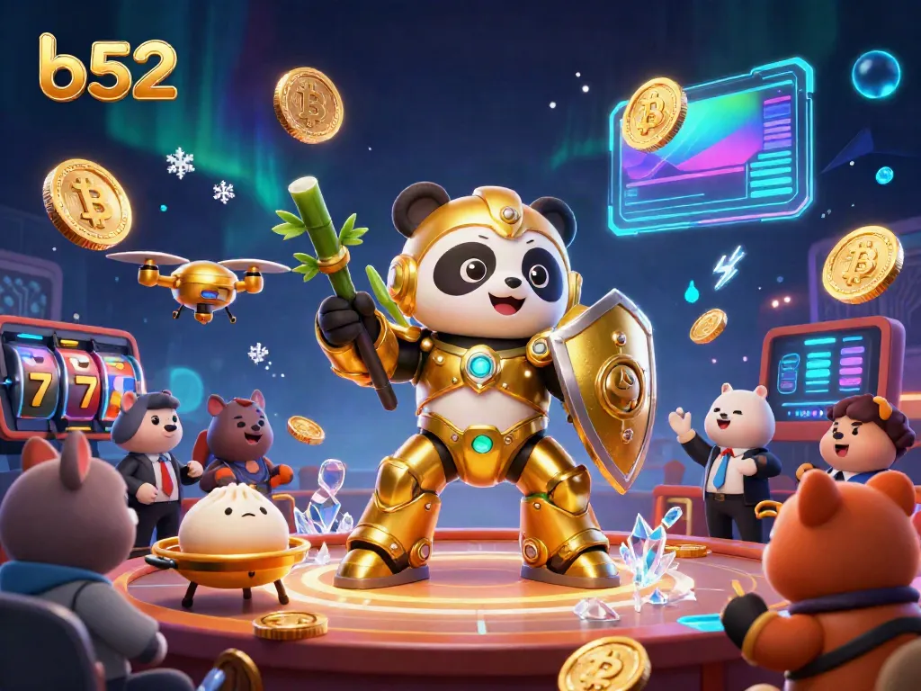 Experience thrilling gameplay with b52 in an ultra-detailed 3D gambling arena filled with vibrant characters and interactive elements.