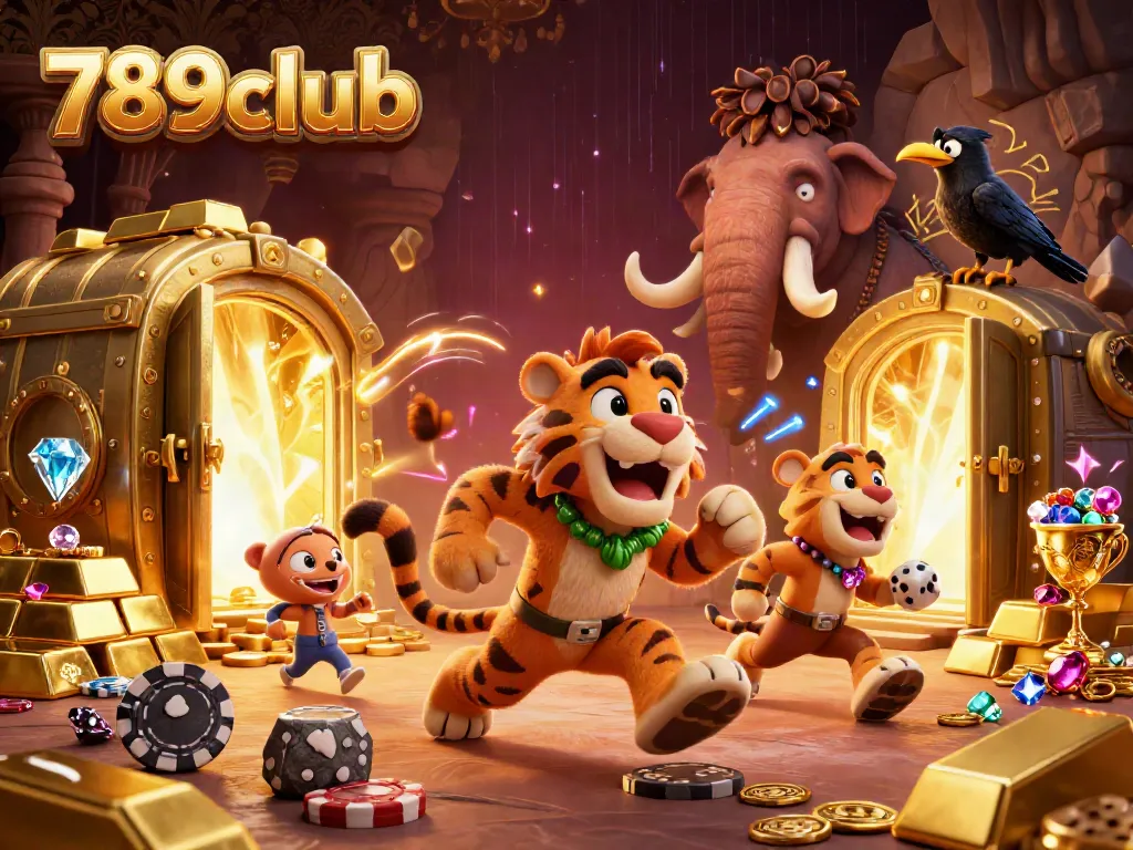 Experience the thrilling world of 789club with vibrant casino elements and dynamic characters.