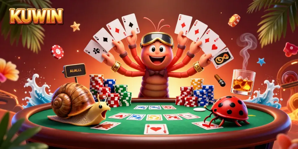 Experience the thrill of KUWIN casino with the energetic millipede dealer and high-roller elements.