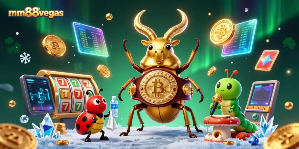 Experience excitement at mm88vegas with a vibrant 3D casino showdown featuring unique characters and animated gambling elements.