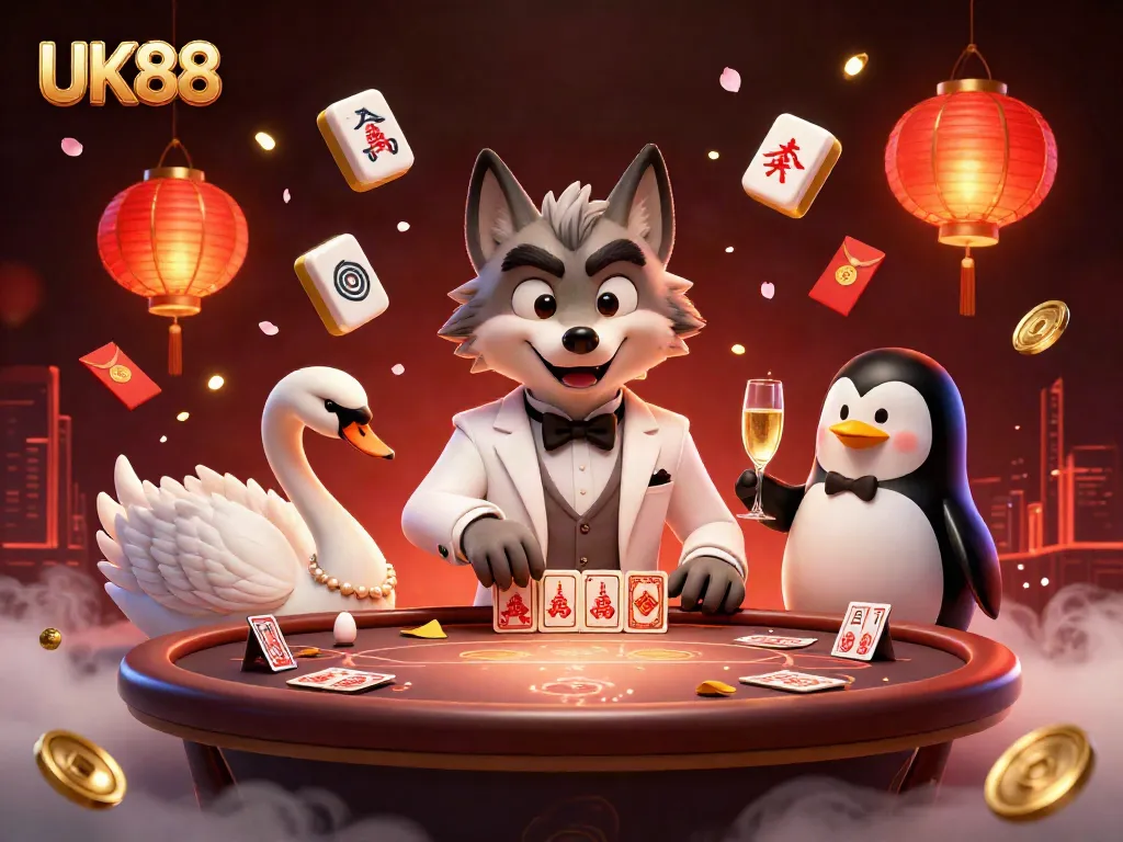 Engage in thrilling baccarat action at UK88 featuring stylish characters and rich gambling elements.