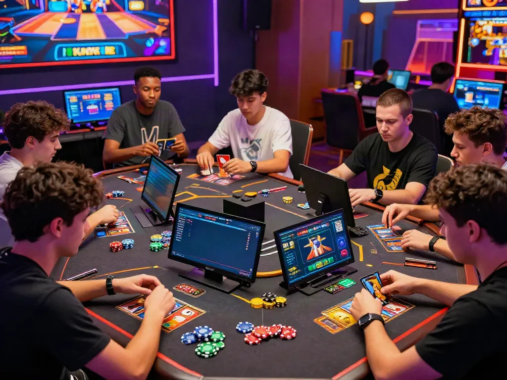 Engaging online gaming experience at cổng game sunwin with diverse players and vibrant graphics.